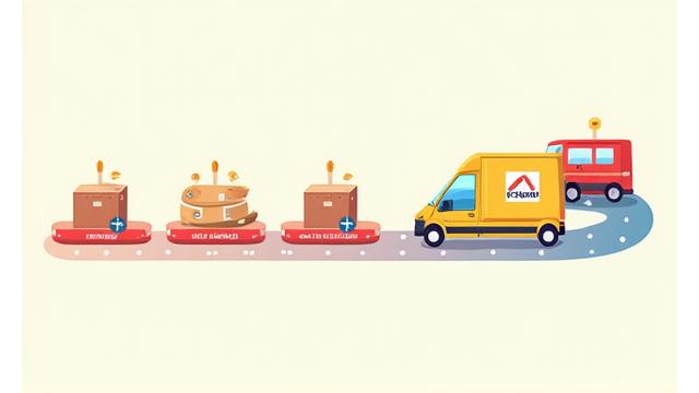 配送状況をリアルタイムで追跡するイラスト